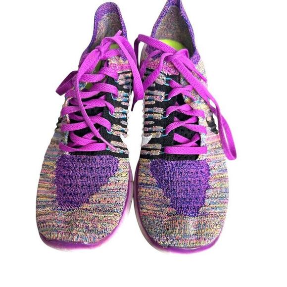 Nike Free RN Flyknit Women's Size 8 Running Shoes Hyper Purple Lace Up Athletic - Picture 6 of 11